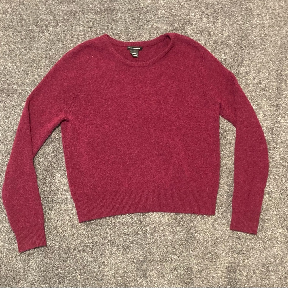 Club Monaco Women's Maroon Wine Red Wool Alpaca Blend Crew neck Sweater Size  M